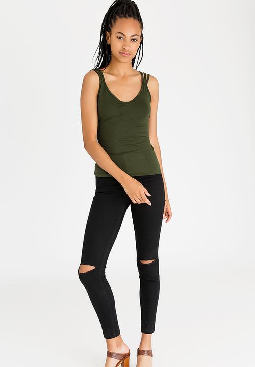STYLE REPUBLIC - Strap Detail Top Green