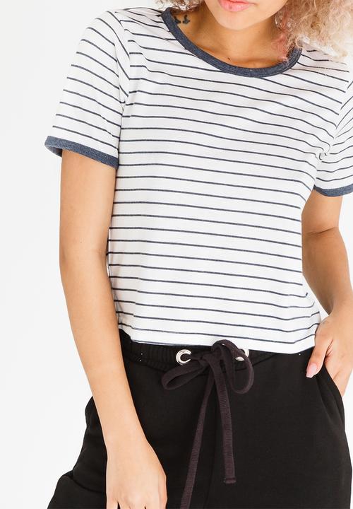 c(inch) - Striped T-shirt Dark Grey