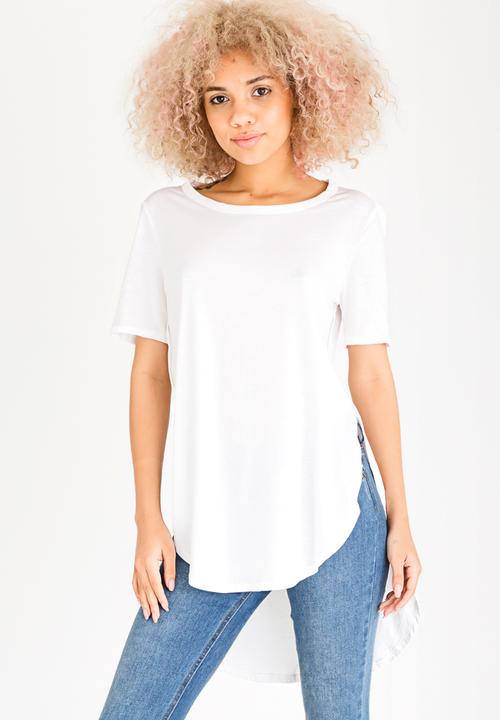 c(inch) - Hi Lo T-shirt White