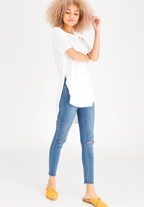 c(inch) - Hi Lo T-shirt White