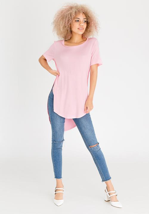c(inch) - Hi Lo T-shirt Pale Pink