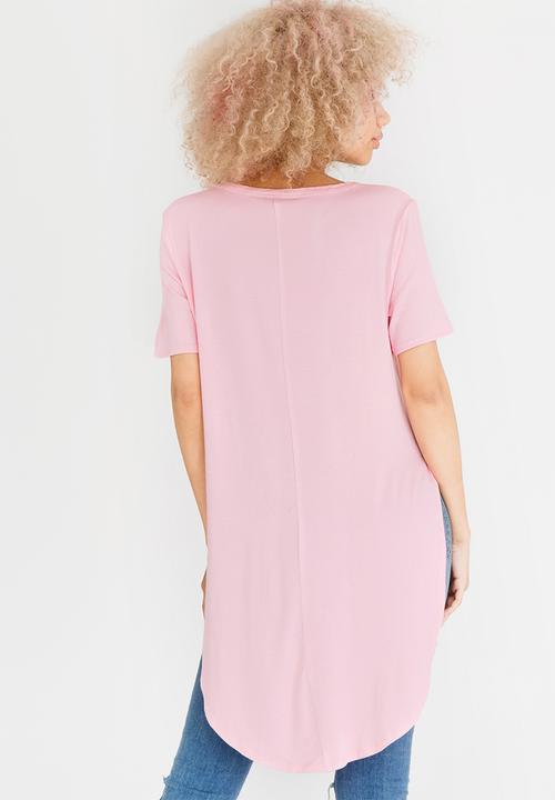 c(inch) - Hi Lo T-shirt Pale Pink