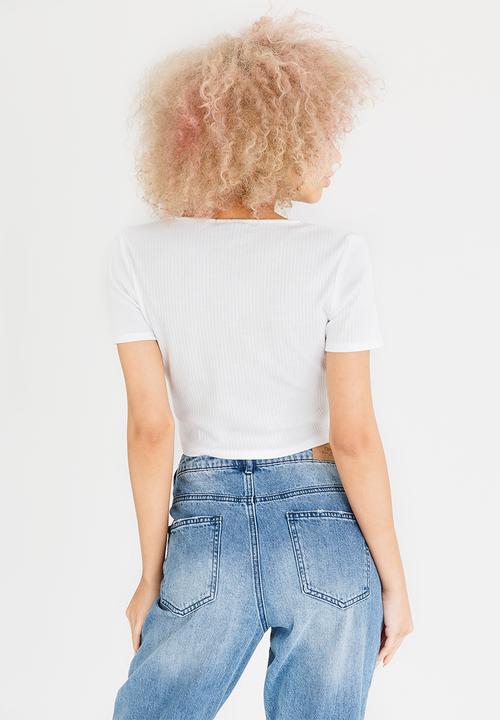 c(inch) - Scoop Neck T-shirt White