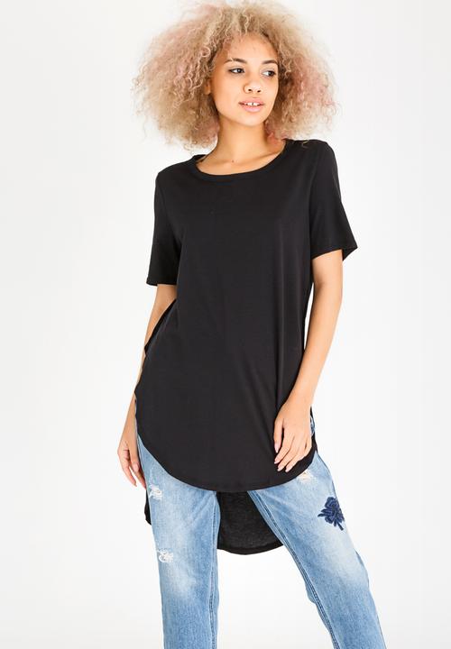 c(inch) - Hi Lo T-shirt Black