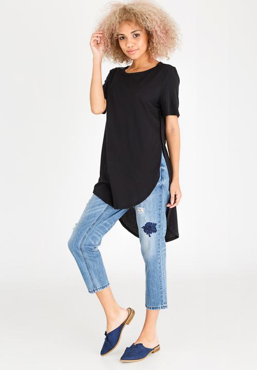 c(inch) - Hi Lo T-shirt Black
