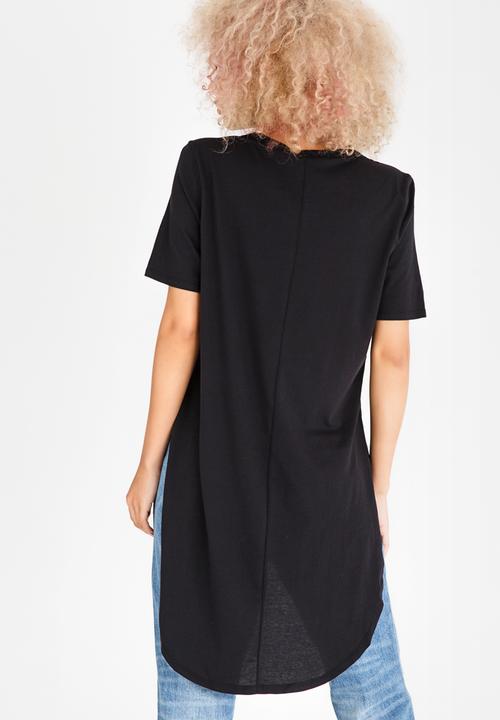 c(inch) - Hi Lo T-shirt Black