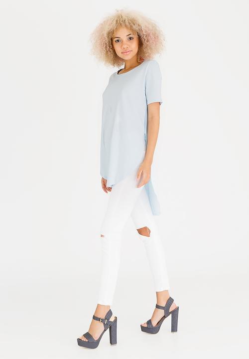 c(inch) - Hi Lo T-shirt Blue