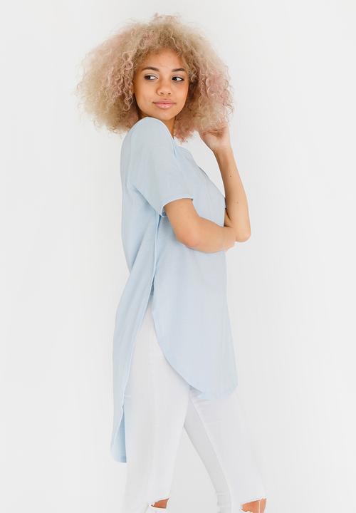c(inch) - Hi Lo T-shirt Blue