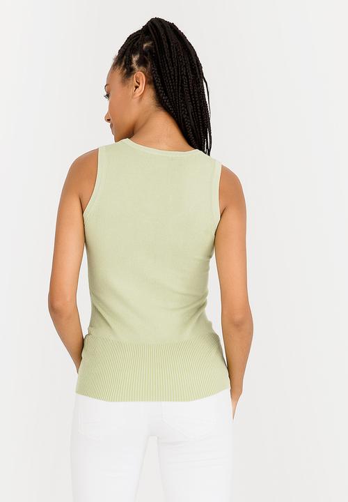 Passionknit - Scoop Neck Vest Green