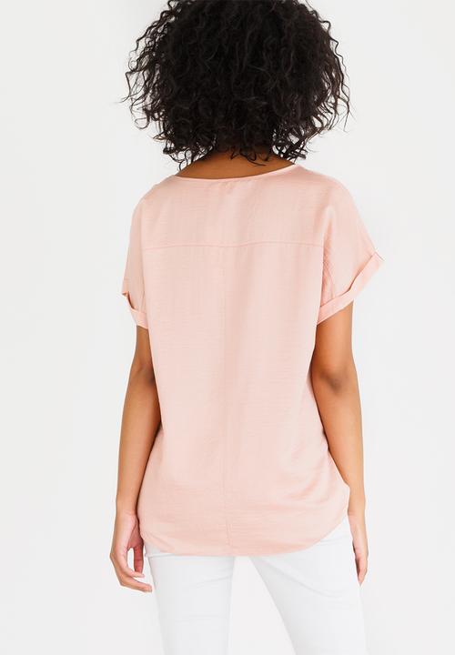 edit - Satin Loose Fitting Blouse Pale Pink