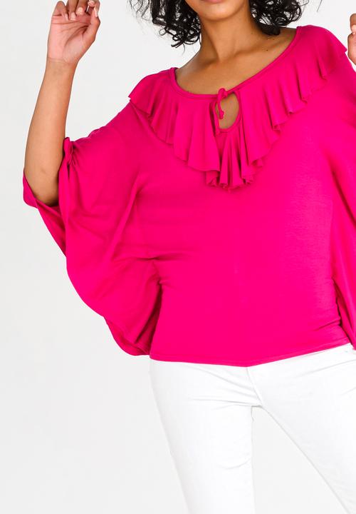 edit - Batwing Top with Frills Magenta