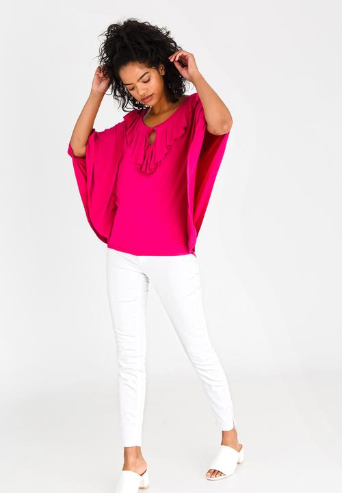 edit - Batwing Top with Frills Magenta