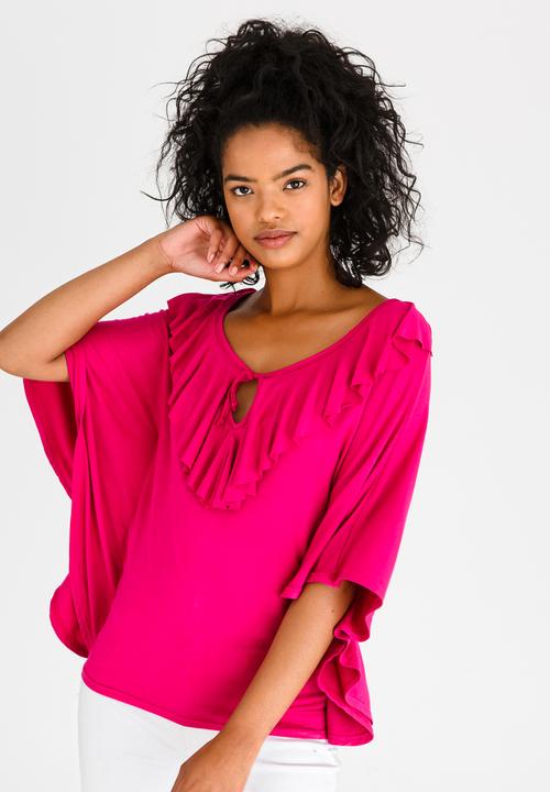 edit - Batwing Top with Frills Magenta