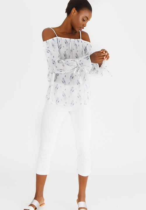 cath.nic - Peacock Print Top White