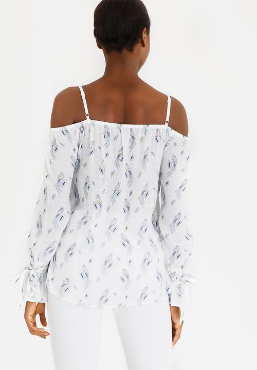 cath.nic - Peacock Print Top White