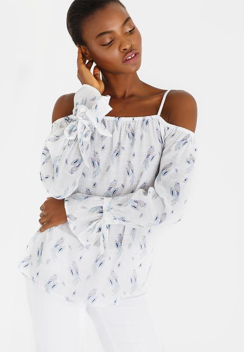 cath.nic - Peacock Print Top White