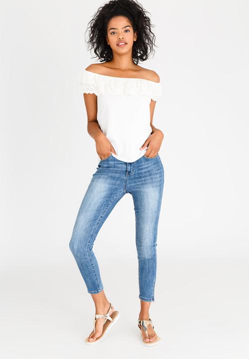 edit - Frilly Lace Top with Elastic Band Cream
