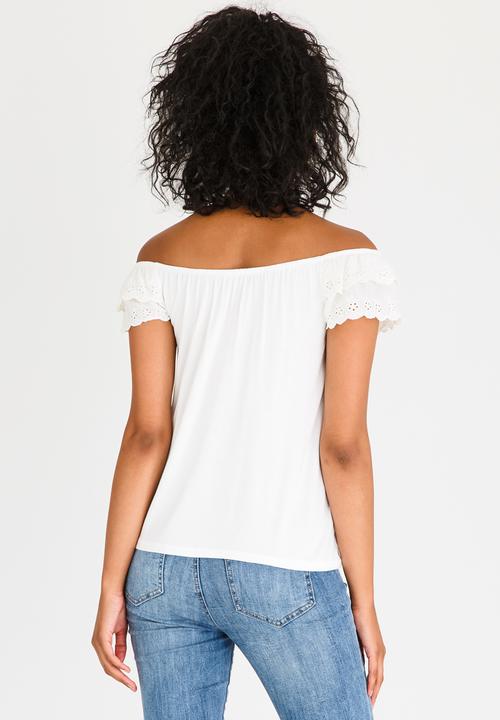 edit - Frilly Lace Top with Elastic Band Cream