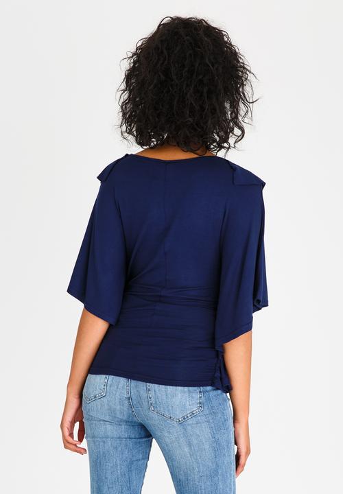 edit - Batwing Top with Frills Navy