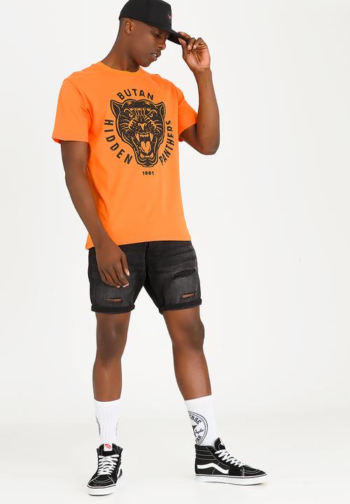 Butan - Hidden Panthers Cotton T-shirt Orange