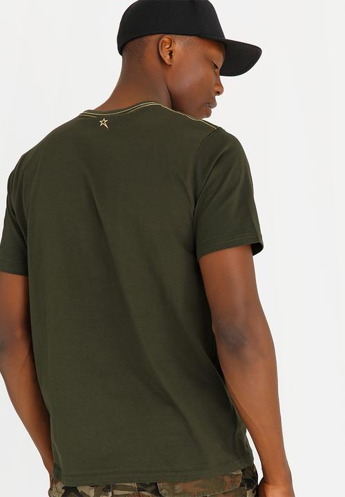 SOVIET - Logo Printed Crew Neck Tee Khaki Green