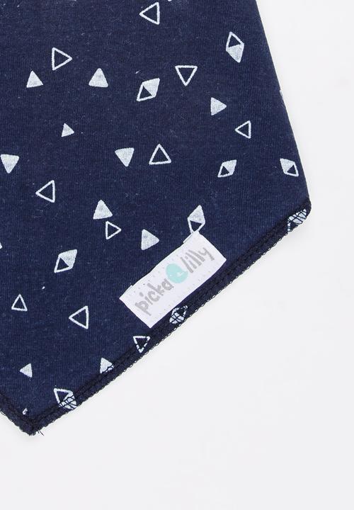 Pickalilly - Printed Bandana Bib Navy