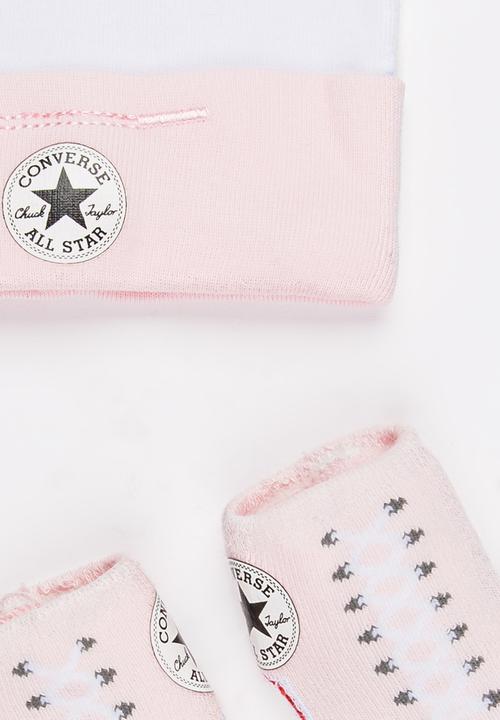 Converse - 2 pack Hat & Booties set Pale Pink
