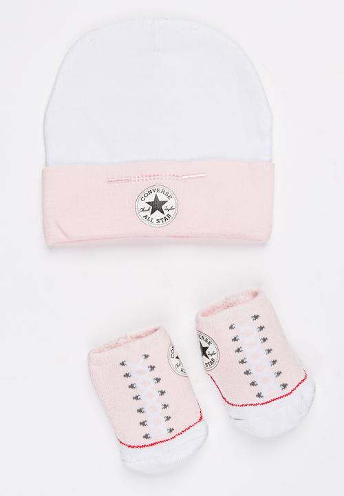 Converse - 2 pack Hat & Booties set Pale Pink