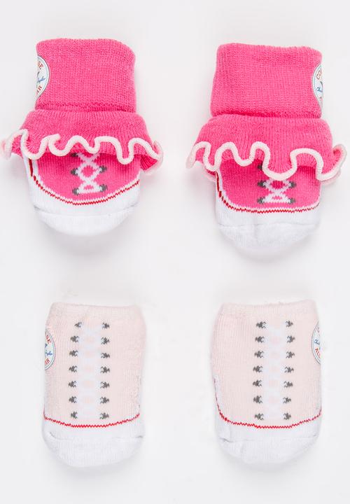 Converse - 2 Pack Frilly Chuck Booties Mid Pink