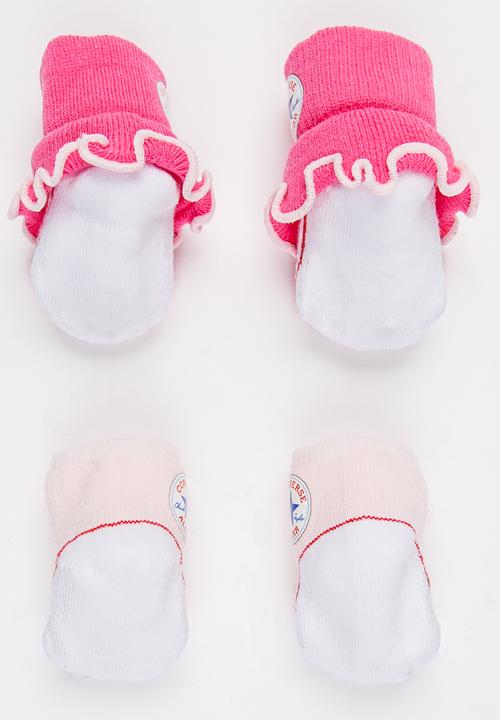 Converse - 2 Pack Frilly Chuck Booties Mid Pink