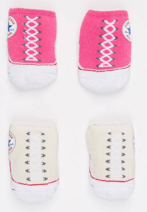 Converse - 2 Pack Chuck Sneaker Socks Mid Pink
