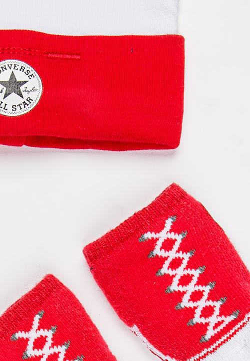 Converse - 2 pack Hat & Booties set Red