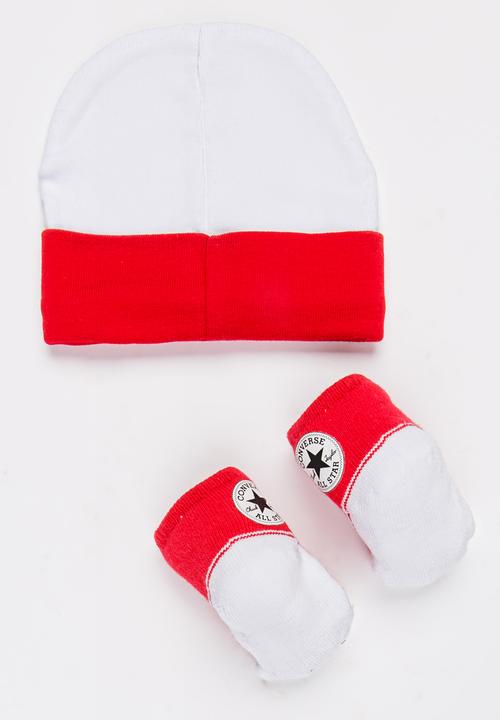 Converse - 2 pack Hat & Booties set Red