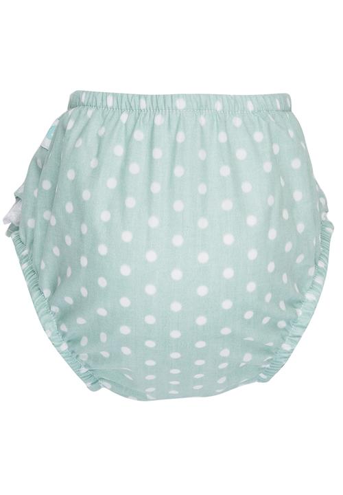 Pickalilly - Printed Diaper With Lace Frill Mint