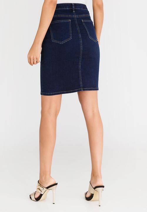 cath.nic - Stud Detail Denim Skirt Blue