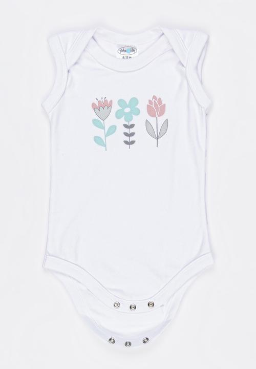 Pickalilly - Printed  Flowers Little Miss Set Pale Pink