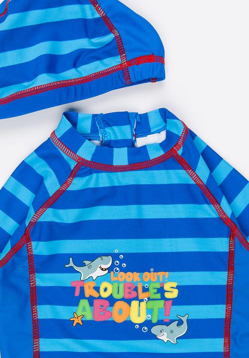 Pop Candy - Stripe Swimsuit Blue