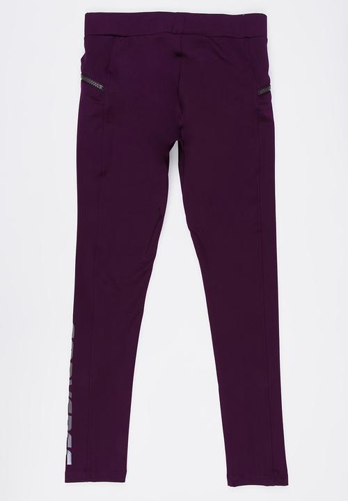Converse - Iridescent Zipper Leggings Mid Purple