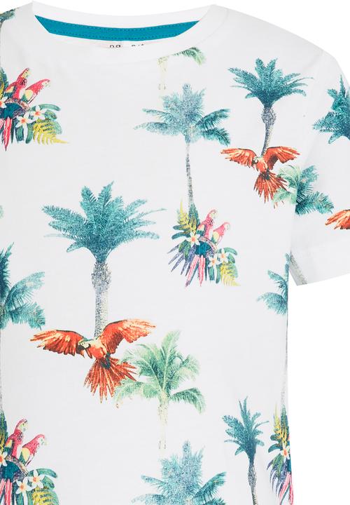 Name It - Boys Short Sleeve Printed Tee White
