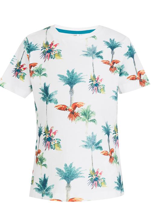 Name It - Boys Short Sleeve Printed Tee White