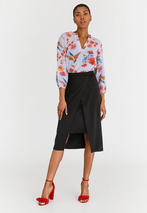 edit - High Waisted Skirt with Wrap Black