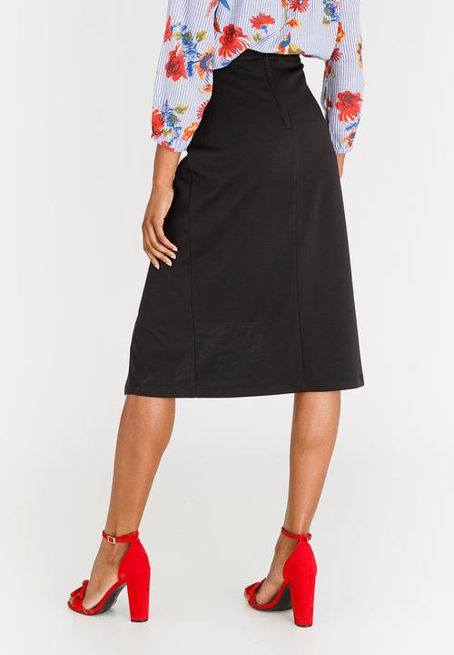 edit - High Waisted Skirt with Wrap Black