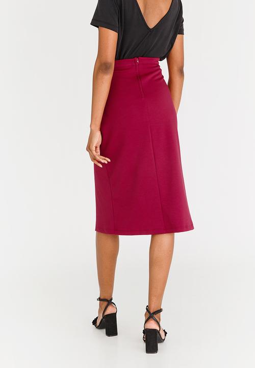edit - High Waisted Skirt with Wrap Red