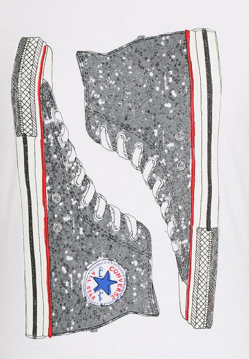 Converse - Glitter Chucks Tee White