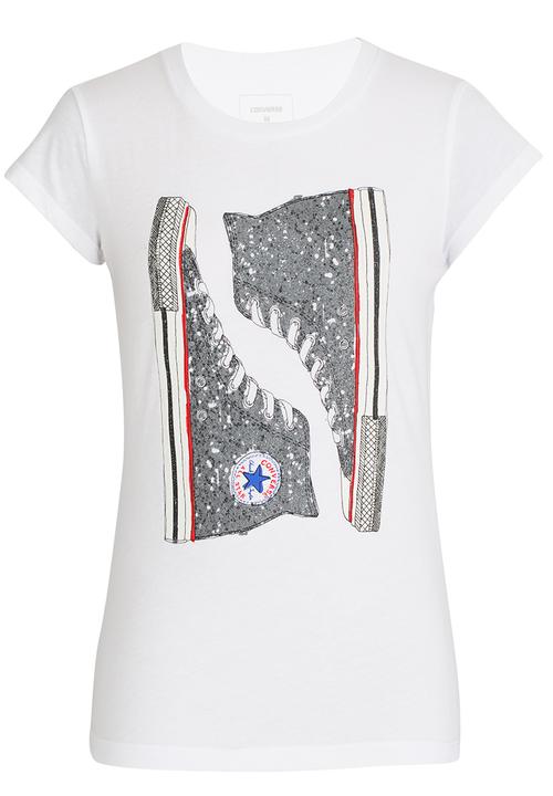 Converse - Glitter Chucks Tee White