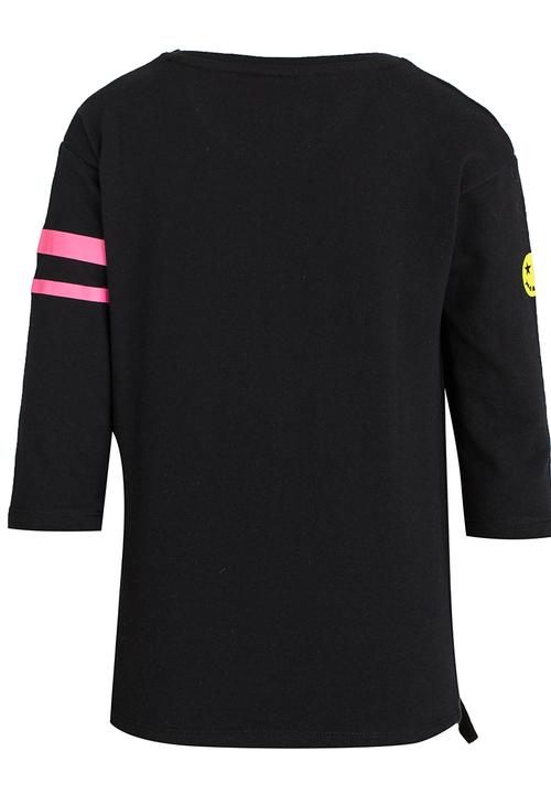 Converse - Tie-Front Patches Patches Knit Top Black