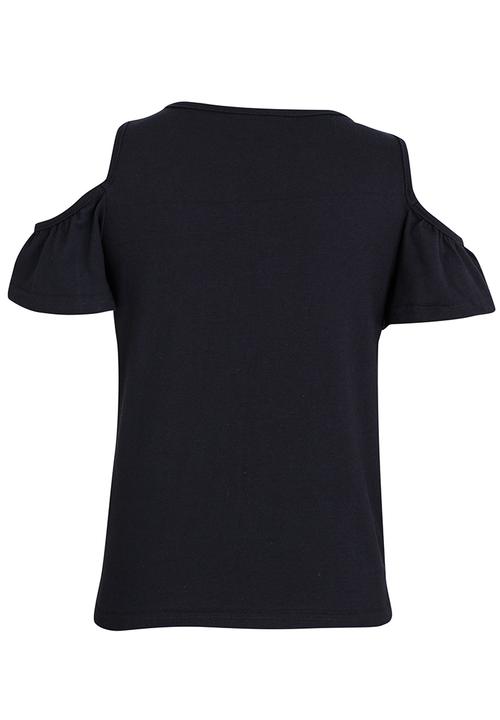 Rebel Republic - Cold Shoulder Top Navy