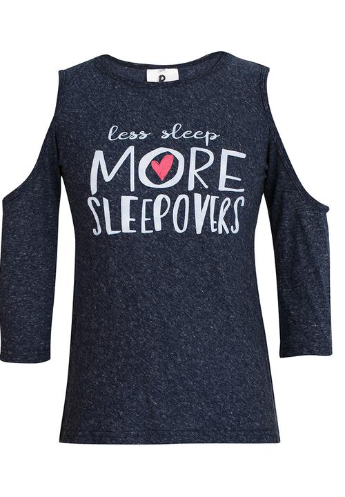Rebel Republic - Cold Shoulder Pyjama Top Charcoal