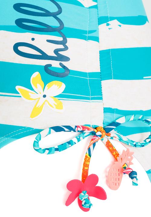 Pop Candy - Stripe One Piece Swimsuit Green