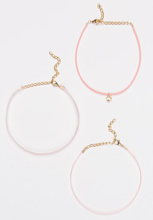 Jewels and Lace - Chocker 3 Pack Mid Pink